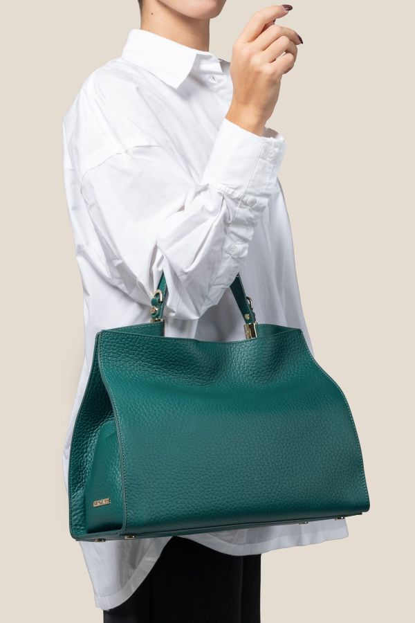 2512 Velvet Verde 403 borsa Made in Italy, borsa donna, borsa artigianale, borsa Gironacci, borsa in pelle, 2512 Velvet Verde 403