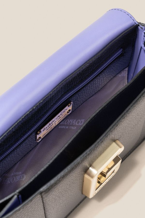 Made in Italy leather bag, handcrafted bag, Gironacci leather bag, leather bag, 2290 Vitello Nero