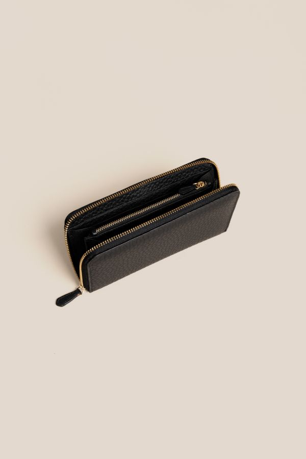 Gironacci wallet, women's leather wallet, Made in Italy wallet, women's wallet, handcrafted leather wallet, WWA0501 Velvet Nero