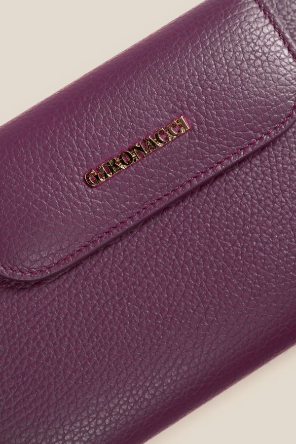 WWA0506 Vitello Magenta 358 portafoglio da donna, portafoglio in pelle, portafoglio Made in Italy, portafoglio fatto a mano, portafoglio Gironacci, WWA0506 Vitello Magenta 358