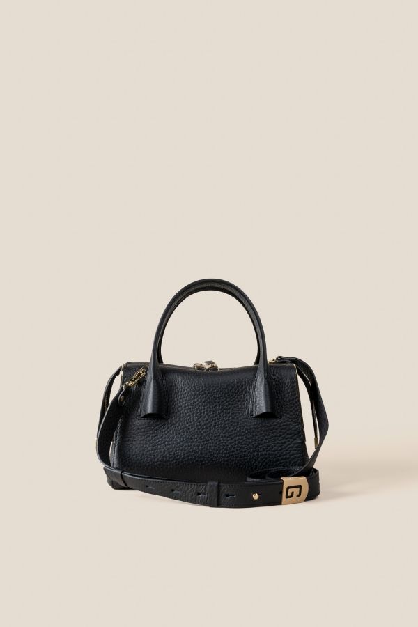 3410 Velvet Nero leather bag, handcrafted bag, Gironacci leather bag, Made in Italy leather bag, 3410 Velvet Nero