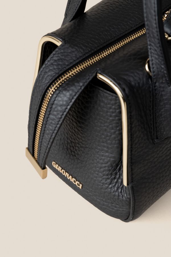 3410 Velvet Nero leather bag, handcrafted bag, Gironacci leather bag, Made in Italy leather bag, 3410 Velvet Nero