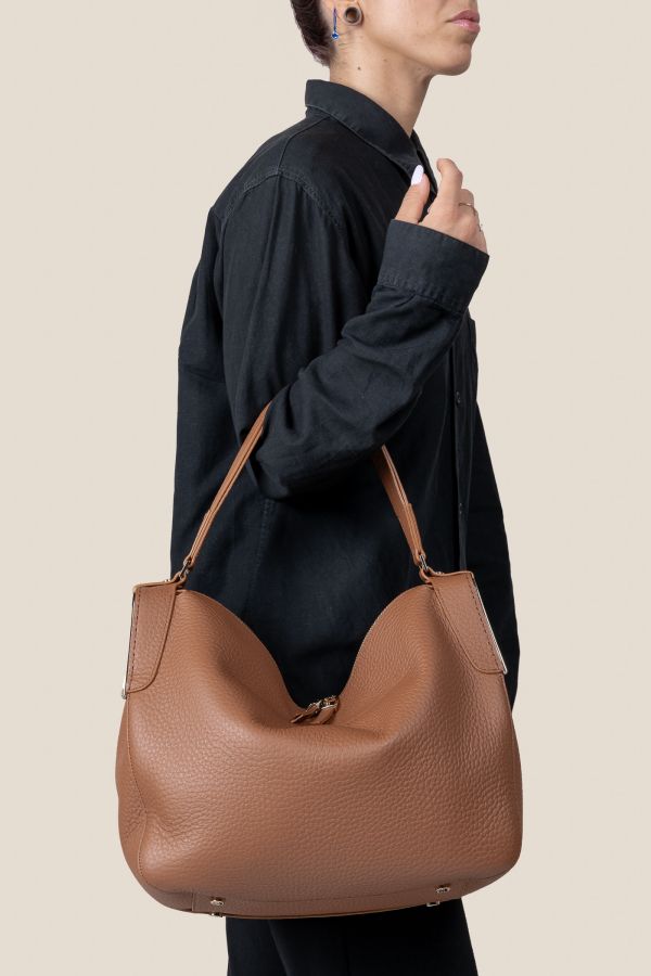 3412 Velvet Cuoio 152 Gironacci bag, large leather bag, luxury leather bag, Made in Italy bag, women bag, 3412 Velvet Cuoio 152