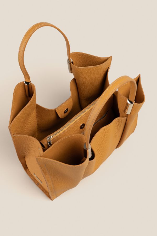 2511 Velvet Ocra 202 borsa, borsa Gironacci, borsa grande, borsa in pelle, borsa Made in Italy, borsa da donna, 2511 Velvet Ocra 202