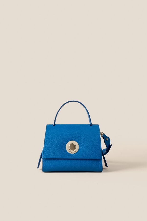 leather bag, handcrafted bag, Gironacci leather bag, Made in Italy leather bag, 2310 Velvet Elettrico 475