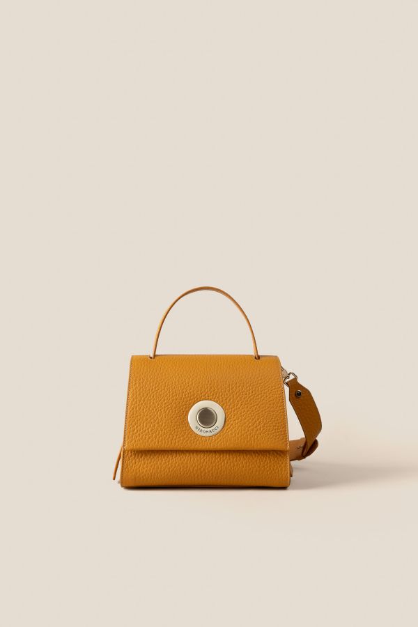 Made in Italy leather bag, handcrafted bag, Gironacci leather bag, leather bag, 2310 Velvet Ocra 202
