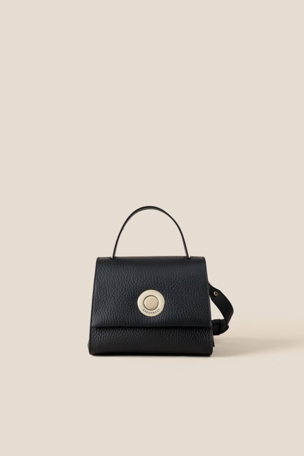 Gironacci leather bag, leather bag, Made in Italy leather bag, handcrafted bag, 2310 Velvet Nero