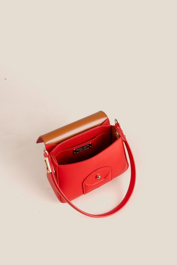 3130 Vitello Rosso 351 Gironacci leather bag, leather bag, Made in Italy leather bag, handcrafted bag, 3130 Vitello Rosso 351