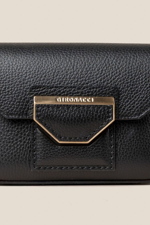 3130 Vitello Nero leather bag, handcrafted bag, Gironacci leather bag, Made in Italy leather bag, 3130 Vitello Nero
