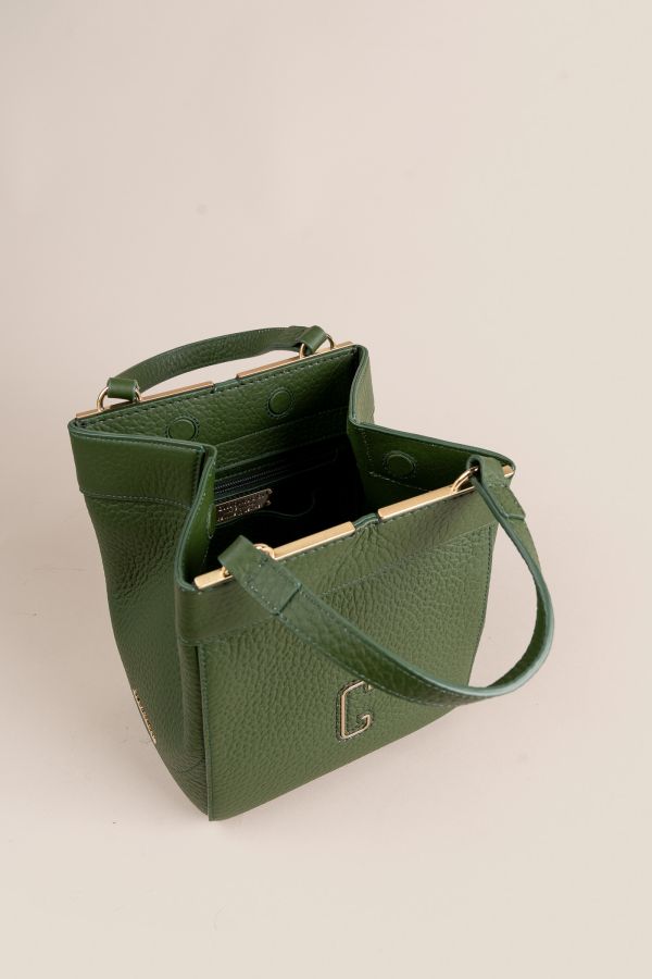 Made in Italy leather bag, handcrafted bag, Gironacci leather bag, leather bag, 3430 Velvet Muschio 409