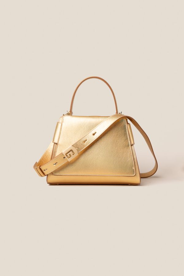 3121 Metallic Oro 777 Gironacci handcrafted bag, handcrafted leather bag, handcrafted bag, Made in Italy handcrafted bag, 3121 Metallic Oro 777