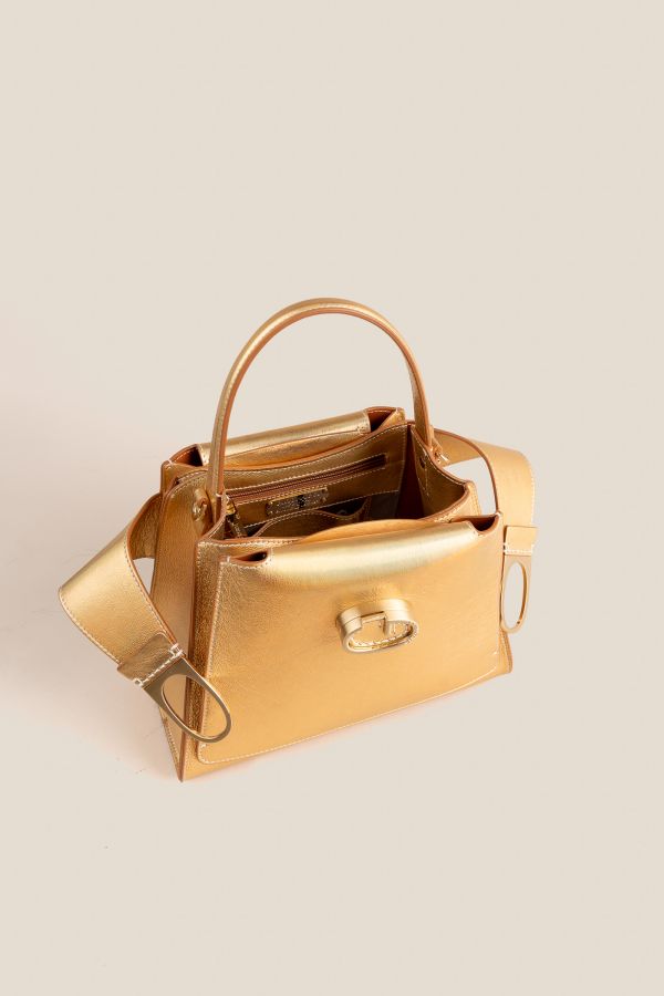 3121 Metallic Oro 777 Gironacci handcrafted bag, handcrafted leather bag, handcrafted bag, Made in Italy handcrafted bag, 3121 Metallic Oro 777