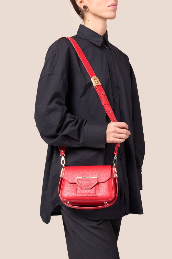 3130 Vitello Rosso 351 Gironacci leather bag, leather bag, Made in Italy leather bag, handcrafted bag, 3130 Vitello Rosso 351