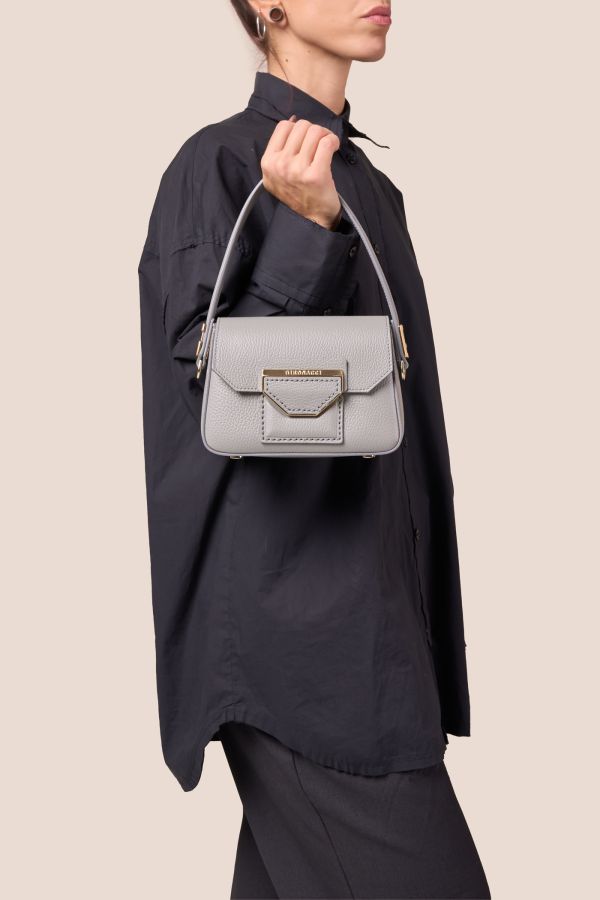 Gironacci leather bag, leather bag, Made in Italy leather bag, handcrafted bag, 3130 Vitello Cenere 560