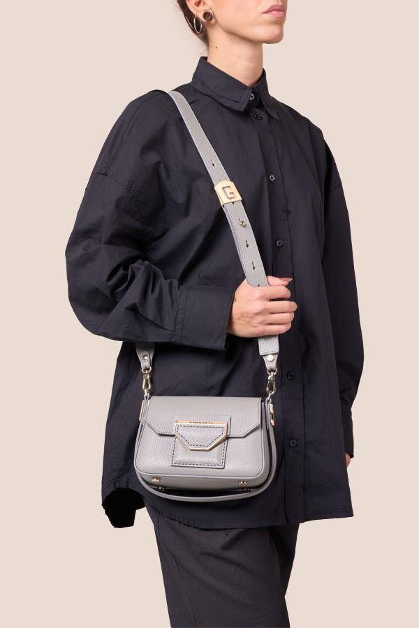 Gironacci leather bag, leather bag, Made in Italy leather bag, handcrafted bag, 3130 Vitello Cenere 560