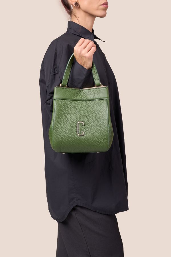 Made in Italy leather bag, handcrafted bag, Gironacci leather bag, leather bag, 3430 Velvet Muschio 409