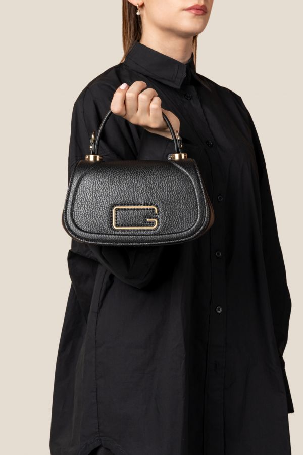 borsa in pelle, borsa Made in Italy, borsa da donna, borsa artigianale da donna, borsa Gironacci, 3140 Vitello Nero