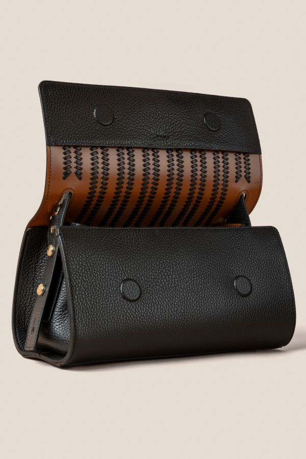 3242 Vitello Nero Gironacci handcrafted bag, handcrafted leather bag, handcrafted bag, Made in Italy handcrafted bag, 3242 Vitello Nero