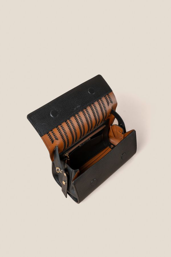 3242 Vitello Nero Gironacci handcrafted bag, handcrafted leather bag, handcrafted bag, Made in Italy handcrafted bag, 3242 Vitello Nero