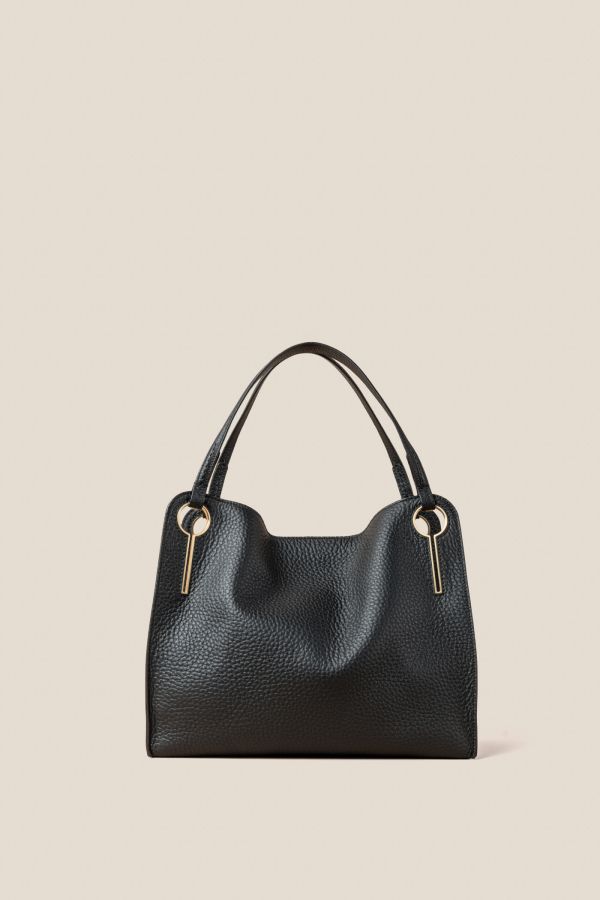 Gironacci bag, Made in Italy bag, women bag, luxury leather bag, large leather bag, 3442 Velvet Nero