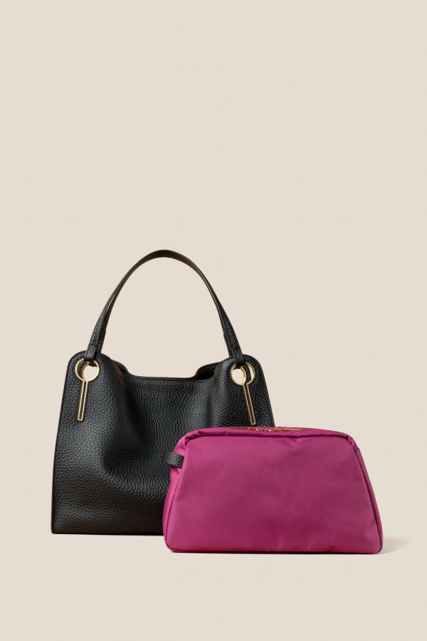 Gironacci bag, Made in Italy bag, women bag, luxury leather bag, large leather bag, 3442 Velvet Nero