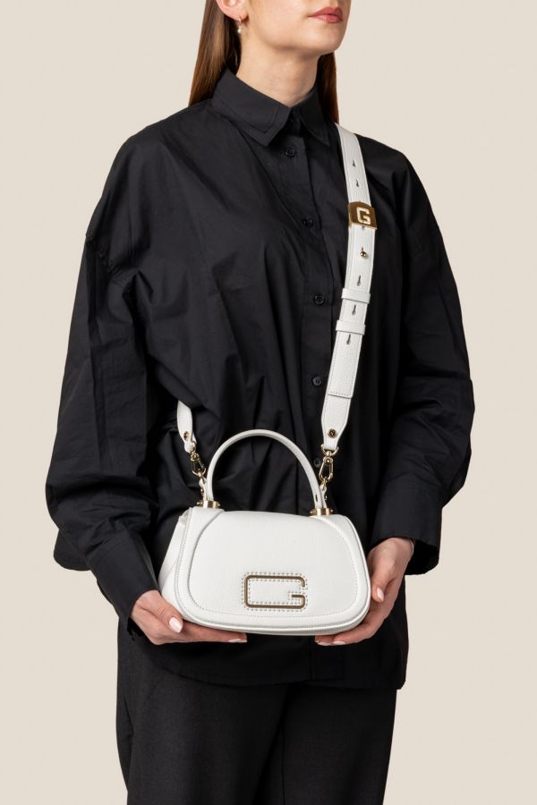 3140 Vitello Bianco 001 borsa in pelle, borsa Made in Italy, borsa da donna, borsa artigianale da donna, borsa Gironacci, 3140 Vitello Bianco 001