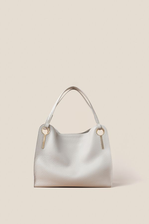 Gironacci bag, large leather bag, luxury leather bag, Made in Italy bag, women bag, 3442 Velvet Opale 006