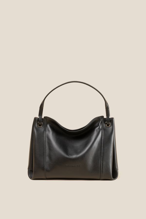 handcrafted leather bag, handcrafted bag, Gironacci handcrafted bag, Made in Italy handcrafted bag, 3352 Vitello Soft Nero