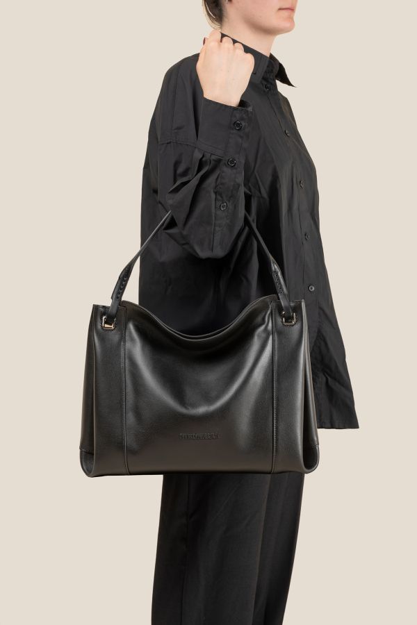 3352 Vitello Soft Nero borsa Gironacci, borsa in pelle, borsa donna, borsa artigianale, borsa Made in Italy, 3352 Vitello Soft Nero
