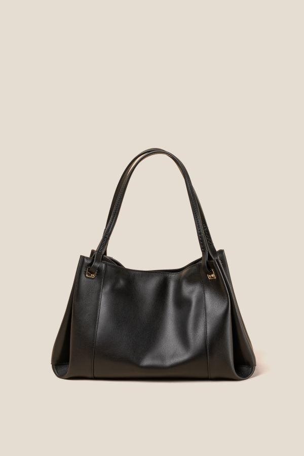 3351 Vitello Soft Nero borsa donna, borsa artigianale, borsa Gironacci, borsa in pelle, borsa Made in Italy, 3351 Vitello Soft Nero