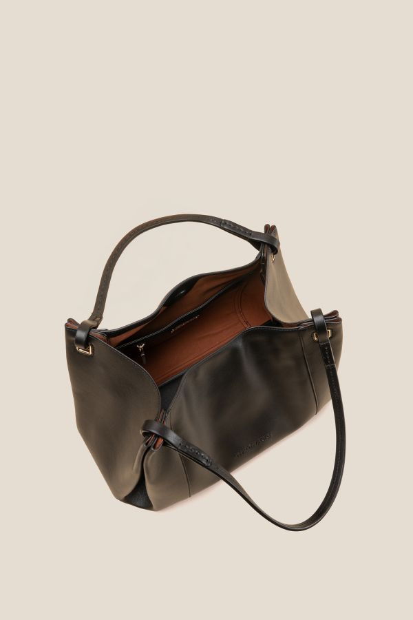 3351 Vitello Soft Nero borsa donna, borsa artigianale, borsa Gironacci, borsa in pelle, borsa Made in Italy, 3351 Vitello Soft Nero