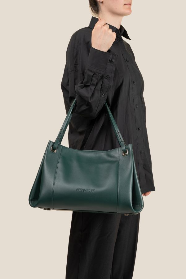 3351 Vitello Soft Verde 403 Gironacci handcrafted bag, handcrafted leather bag, handcrafted bag, Made in Italy handcrafted bag, 3351 Vitello Soft Verde 403
