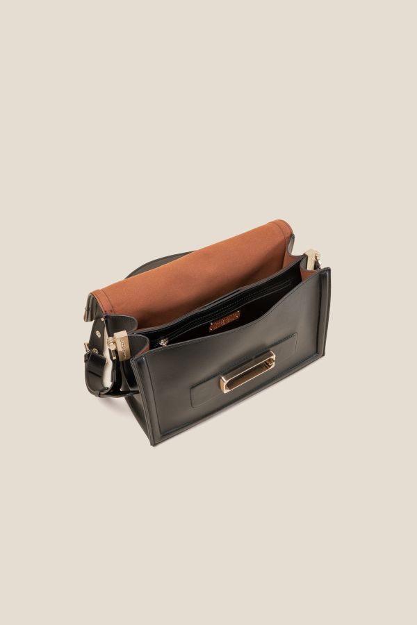 3251 Vitello Soft Nero handcrafted leather bag, handcrafted bag, Gironacci handcrafted bag, Made in Italy handcrafted bag, 3251 Vitello Soft Nero